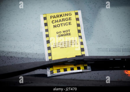 Parking Charge Notice on a private carpark in Manchester Stock Photo