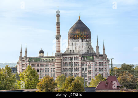 Yenidze is a former tobacco factory in Dresden. It designed in style of mosque. Nowdays it used as office building. Stock Photo