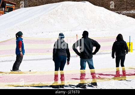 Skiing in Kingdom of Lesotho Highland mountains Africa Stock Photo