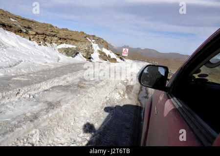 Skiing in Kingdom of Lesotho Highland mountains Africa Stock Photo