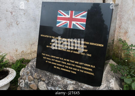 Kundasang war memorial to the British and Australian prisoners who died in Sandakan and on the Ranau death marches during World War 2. Stock Photo