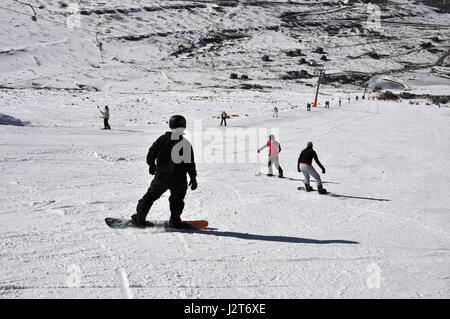 Skiing in Kingdom of Lesotho Highland mountains Africa Stock Photo