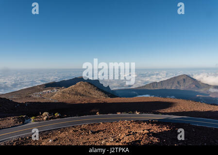 View from the top of the Haleakala volcano crater on Maui Stock Photo