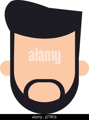 bearded man faceless people character image Stock Vector