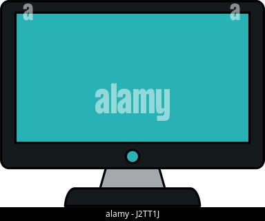 colorful realistic image lcd monitor with blue screen Stock Vector