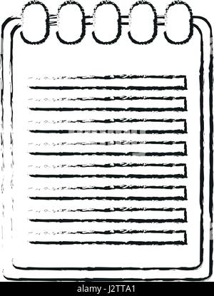blurred silhouette notebook spiral with sheets Stock Vector