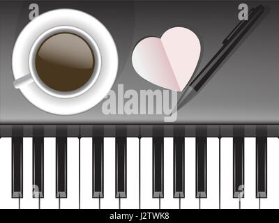 cup of coffee and musical . Love coffee Stock Vector