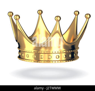 Gold crown only on white background. 3d illustration Stock Photo - Alamy