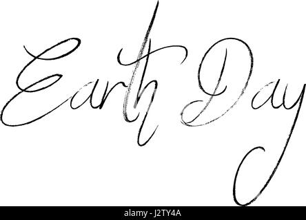Eart day text sign illustration on white back ground Stock Vector