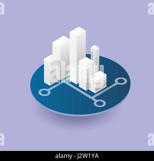 Isometric 3D city icons Stock Vector