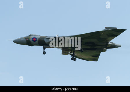 RAF Avro Vulcan bomber XH558 Spirit of Great Britain was the last flying example of the type introduced in the 1960s Stock Photo