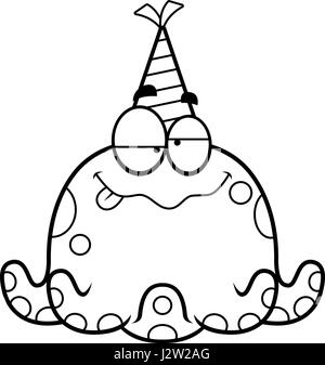 A cartoon illustration of a octopus looking drunk Stock Vector Image ...