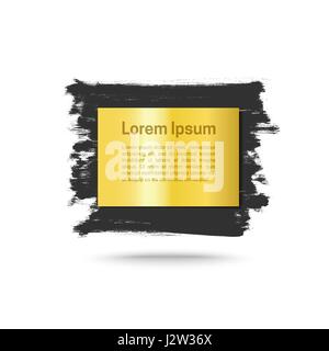 Grunge background with golden plate Stock Vector
