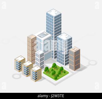 Isometric 3D city Stock Vector