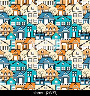 City seamless pattern Stock Vector