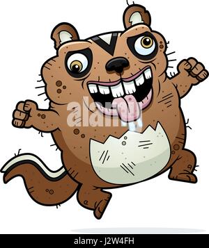 A cartoon illustration of an ugly chipmunk looking confused Stock ...