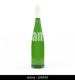 Wine bottle isolated 3d rendering on white background Stock Photo