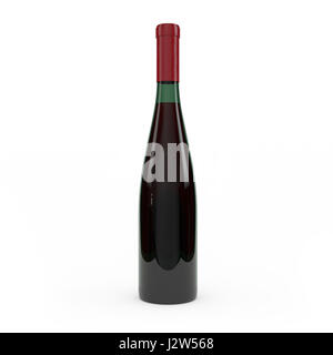 Wine bottle isolated 3d rendering on white background Stock Photo