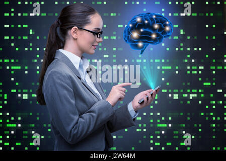 Businesswoman in artificial intelligence concept Stock Photo
