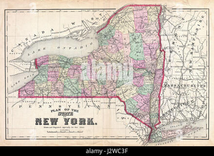 1873 Beers Map of New York State - Geographicus - NewYork-beers-1873 Stock Photo