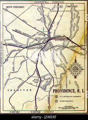 1930 Providence road map Stock Photo