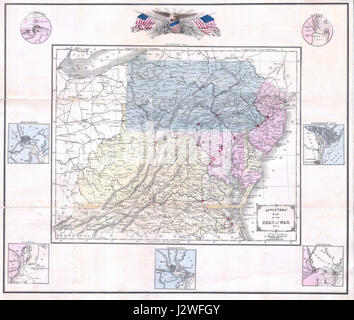 1861 Appleton's Map of the Seat of the Civil War ( Pennsylvania, Virginia, Maryland, North Carolina - Geographicus - SeatofCivilWar-appleton-1861 Stock Photo