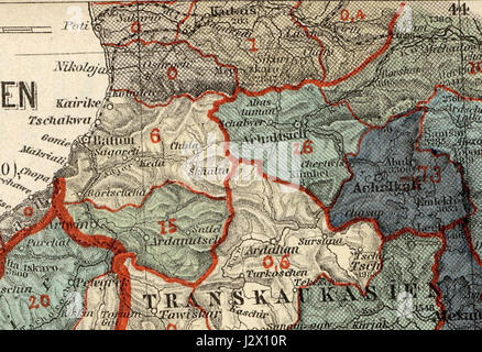 Armenian population map 1896 cropped 3 Stock Photo