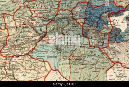 Armenian population map 1896 cropped Kurdistan Stock Photo