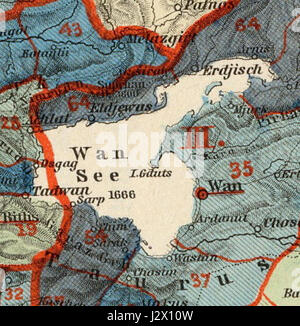 Armenian population map 1896 cropped Lake Van Stock Photo