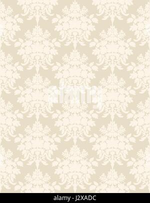 Beige retro seamless wallpaper background in classic style. Stock Vector