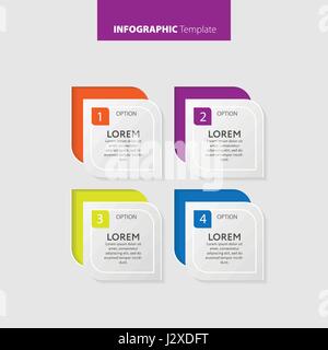 Vector Infographic report template made from lines and icons. Stock Vector