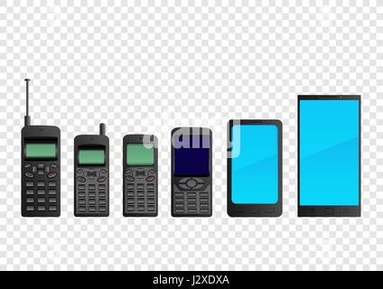 Evolution mobile phone smartphone Stock Vector
