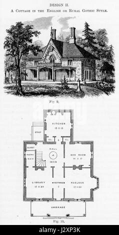 Andrew Jackson Downing - Cottage Residences (1842), Design VI Stock ...