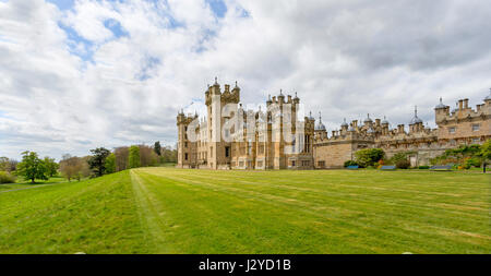 View on the south front of Floors Castle, the seat of the Duke of Roxburghe, Kelso, Roxburghshire, Scottish Borders, Scotland, United Kingdom. Stock Photo