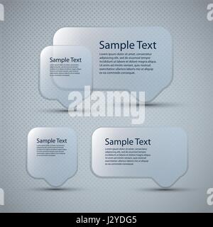 Glass Speech Bubble Designs - Illustration in Freely Scalable and Editable Vector Format Stock Vector