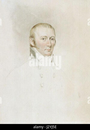 This portrait of Captain Edward Riou depicts the British naval officer ...