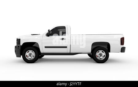 3D rendering of a white van isolated Stock Photo