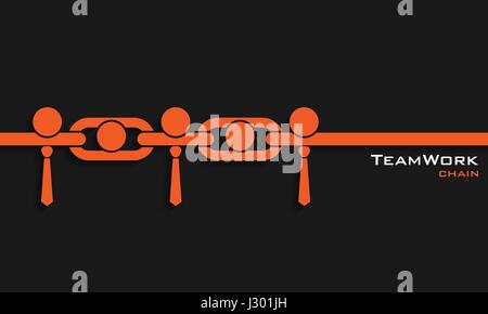 Teamwork concept / partner in chain, vector Stock Vector