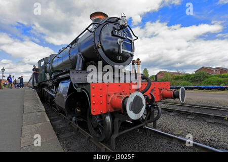 Steam locomotive No. 7812 at Kidderminster Railway Station on the Severn Valley Railway, Kidderminster, Shropshire, England, UK. Stock Photo