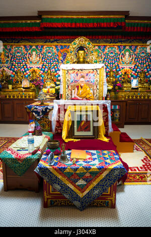 Dedicated to the people of Tibet, The Tibetan Mongolian Buddhist Cultural Center in Bloomington, Indiana, offers a peaceful setting for meditation and Stock Photo