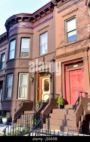 Brooklyn Brownstones in Bay Ridge, Brooklyn in New York City. Stock Photo