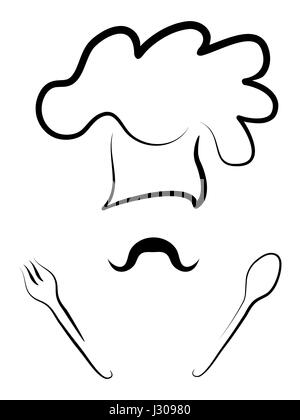 Stylized Chef with Hat Stock Vector