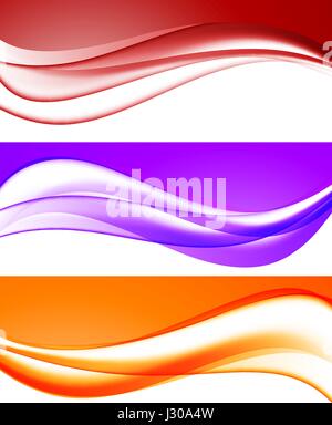 Abstract bright waves collection Stock Vector