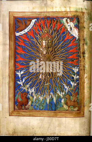 A detailed manuscript illustration from the British Library, depicting ...