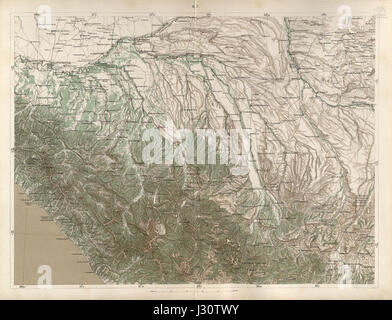 Caucasus map -1869- (10 verst) B-2 Stock Photo