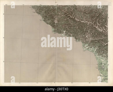 Caucasus map -1869- (10 verst) B-3 Stock Photo