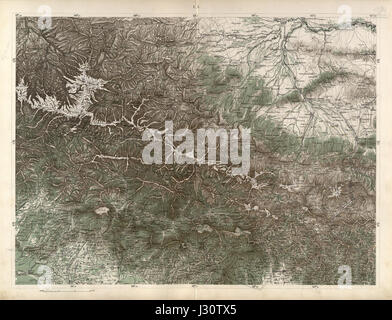 Caucasus map -1869- (10 verst) C-3 Stock Photo