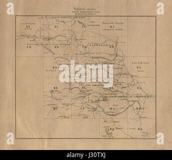 Caucasus map -1869- (10 verst) Stock Photo
