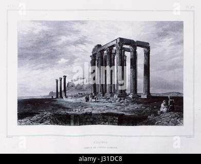 Athenes Temple de Jupiter Olympien - Blouet Guillaume-abel - 1831 Stock Photo