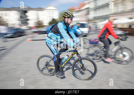 Bydgoszcz, Poland. 1st May, 2017. People are seen taking part in a specially oraganized critical mass cycling event. In Poland the first of May is an official day off and is also called labour day. In cities activities are organized centered around health and active lifestyle. Credit: Jaap Arriens/Alamy Live News Stock Photo